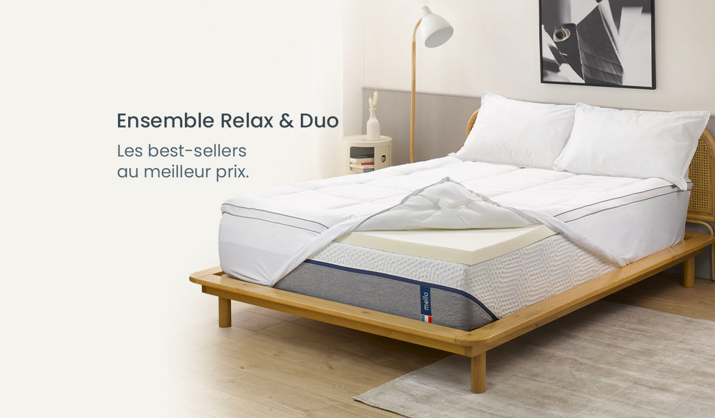 Lancement de l'Ensemble matelas Relax & surmatelas Duo : les best-sellers Mello à prix exceptionnel